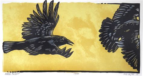 raven flight rik olson ~ printmaker