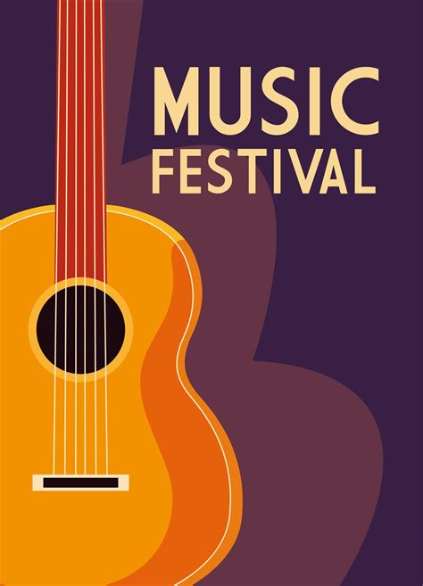 Music Festival Poster With Classical Guitar 1248835 Vector Art At Vecteezy