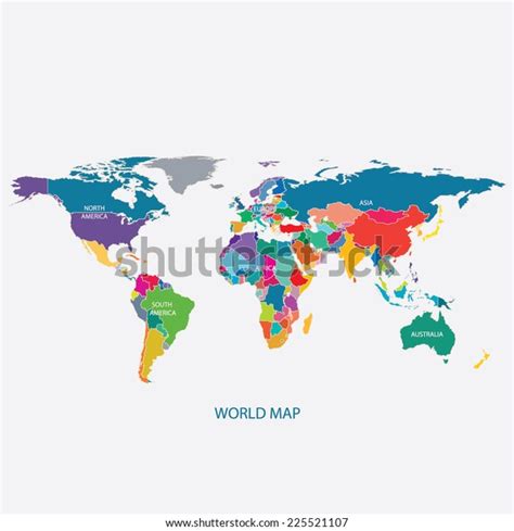 World Map Borders Illustration Vector Stock Vector Royalty Free 225521107