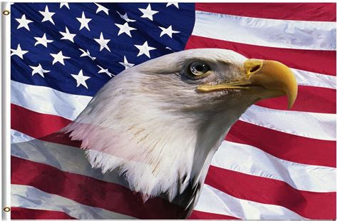 Freedom Patriotic Bald Eagle American Flag 3x5 Feet With