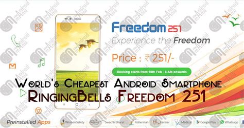 Worlds Cheapest Android Smartphone Ringing Bell Freedom 251 Priced At