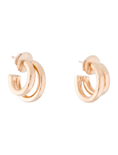 Pomellato 18k Iconica Double Huggie Earrings 18k Rose Gold Hoop