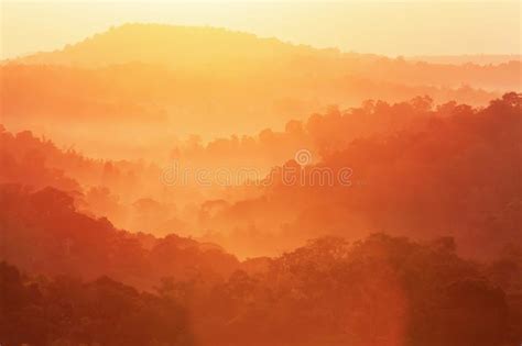 Autumn Mountain In The Morning Mist Stock Image Image Of Aerial