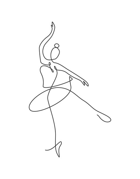 one single line drawing sexy woman ballerina vector illustration minimalist pretty ballet