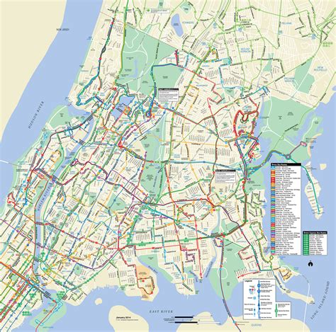 New York City Manhattan Bus Map