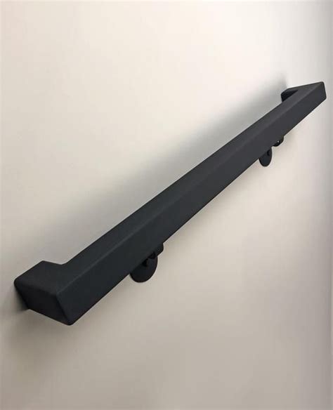 Modern 2x 2 Powder Coated Metal Handrail Ada Compliant Return End Wall