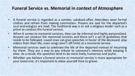 Differences Between Funeral Service And Memorial