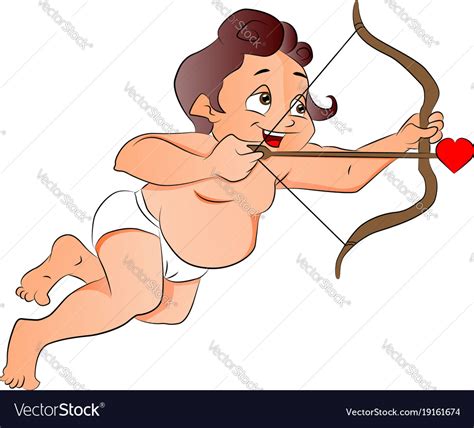 Cupid Shooting A Love Arrow Royalty Free Vector Image