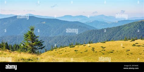 Mountainous Landscape Of Ukraine Mountains Of Chornohora Ridge Warm