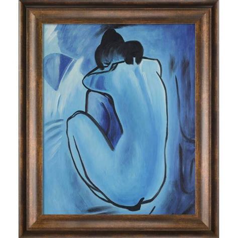 La Pastiche Blue Nude By Pablo Picasso Modena Vintage Framed Oil