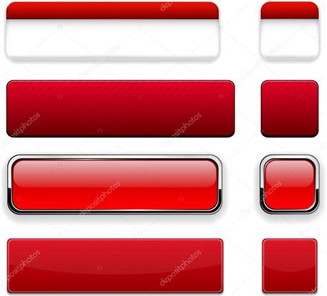 Red High Detailed Modern Web Buttons Stock Vector Image By