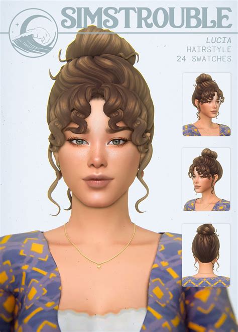 Lucia By Simstrouble Sims Hair Sims 4 Curly Hair Sims