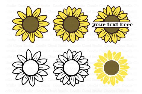 Layered Flower Svg Sunflower Svg Floral Svg Layered Sunflower Svg Sun