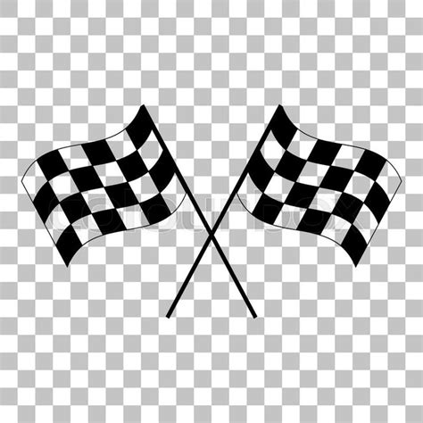 Crossed Checkered Flags Logo Waving In The Wind Conceptual Of Motor