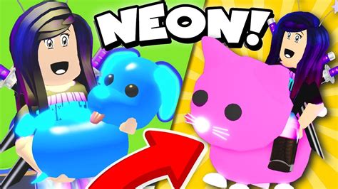 Neon Pink Cat And Neon Blue Dog In Roblox Adopt Me Youtuberandom