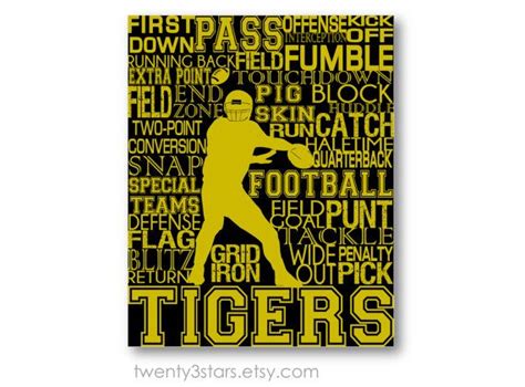 Football Typography Poster Football Art Football Team Print Etsy