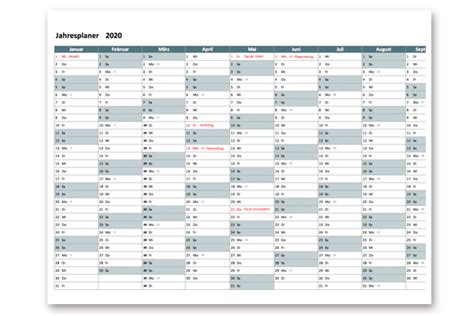 Der Super Praktische Excel Jahreskalender 2020 Projekte Leicht Gemacht