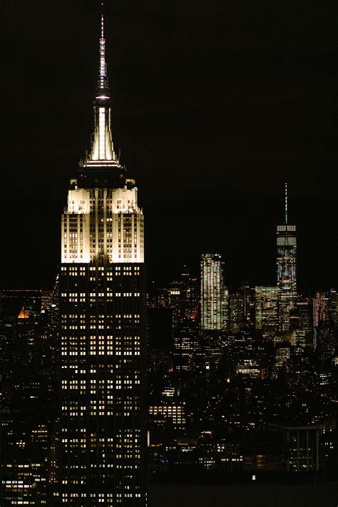 Vertical Photo Of Empire State Building At Night New York Skyline At