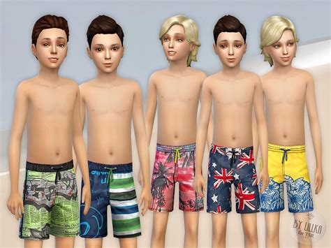 Lillkas Swim Shorts Collection B01 Sims 4 Toddler Kids Swimwear