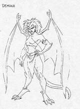 Disney Gargoyles Demona sketch template