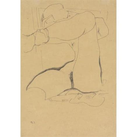 Sitzender Weiblicher Akt Mit Erhobenem Bein Seated Female Nude With Raised Leg Von Egon Schiele