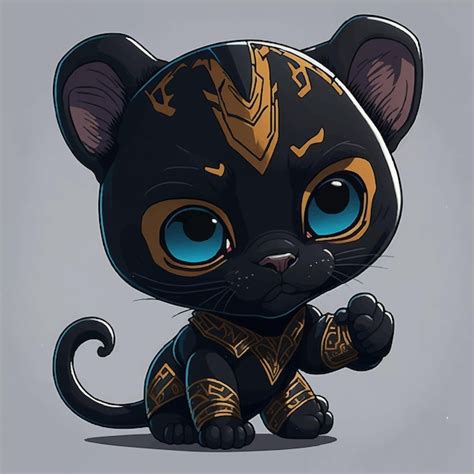 Premium Vector Cute Baby Black Panther Cartoon