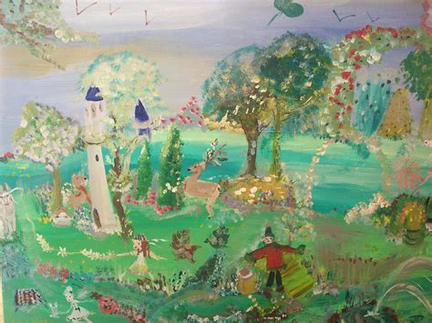 Siobhan weaves her magic in outdoor spaces. Magical Garden Painting by Judith Desrosiers