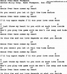 Country Music:Annie Over-Hank Thompson Lyrics and Chords