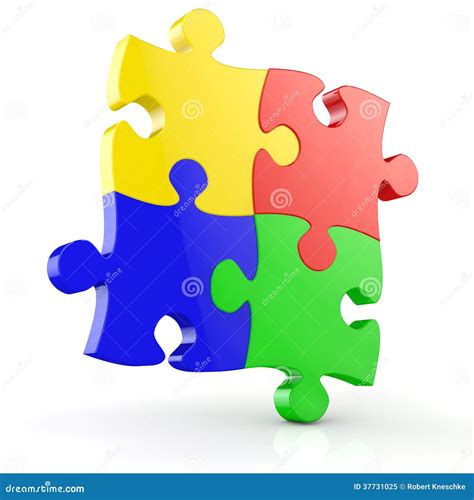 Four Jigsaw Puzzle Pieces Royalty Free Stock Photo Image 37731025