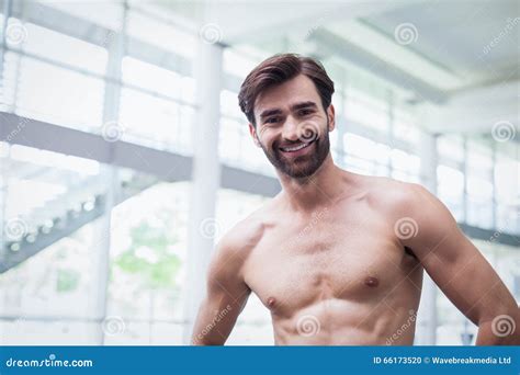 Fit Man Standing With Hands On Hips Stock Photo Image Of Attractive