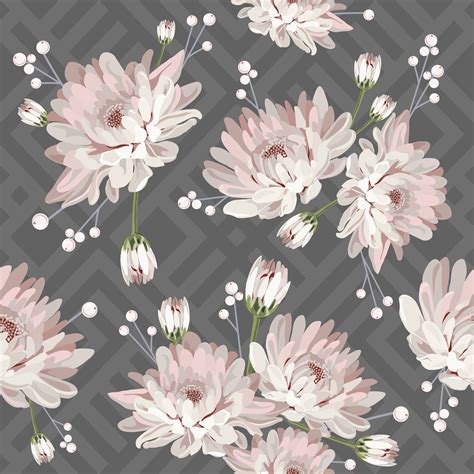 Search for your perfect free flowers vector graphics through millions of free images from all over the internet. Floral seamless pattern with chrysanthemums on grey geometric background. Vector illustration ...