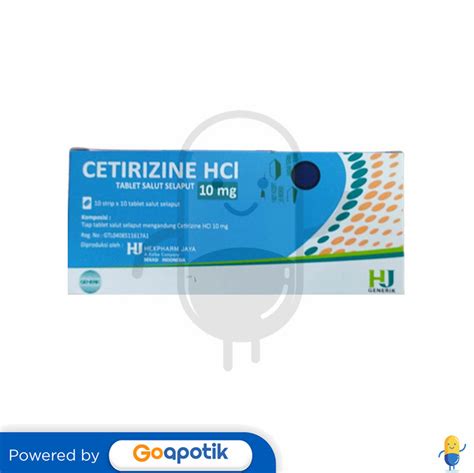 Cetirizine Hexpharm 10 Mg Box 100 Tablet Kegunaan Efek Samping