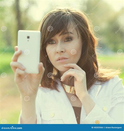 Taking A Selfie Or Shooting Stock Photo Image Of Reading Garden