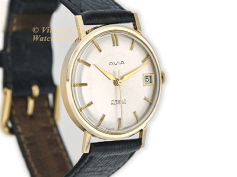 Avia Cale4 9ct Incabloc C1960 Vintage Gold Watches