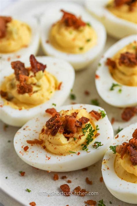 Bacon Deviled Eggs Easy Appetizer Recipe The Shortcut Kitchen