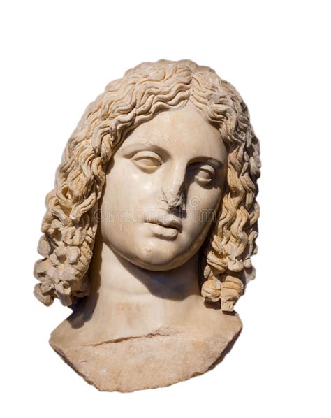 Marble Head Of Alexander The Great Isolated Stock Image Image Of