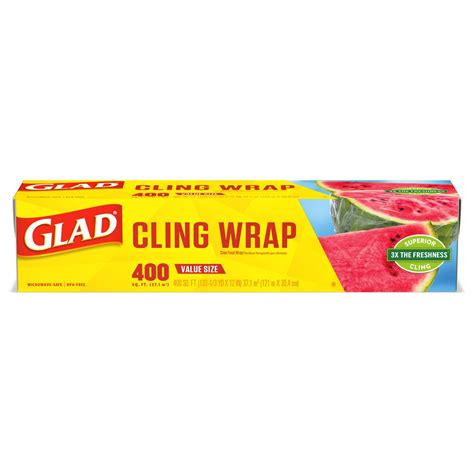 Glad Clingwrap Plastic Food Wrap 400 Square Feet