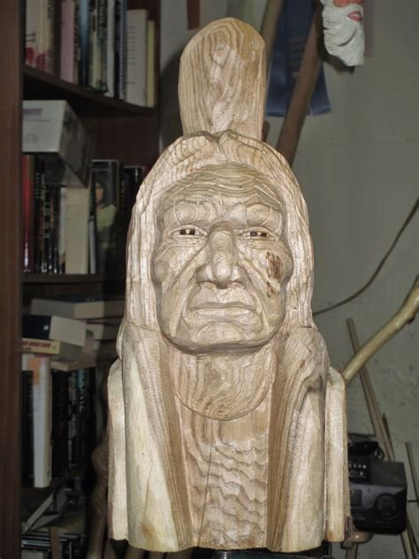 Knotty Wood Spirits Native American Bust Update