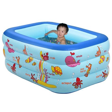Inflatable Pool 3 Layers Portable Kids Splashing Ocean Balls Sand Tub