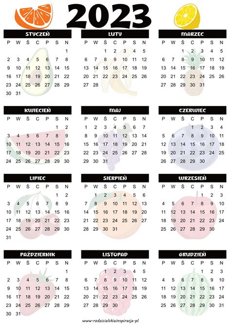 Kalendarz 2023 Do Druku 8 Darmowych Plików Pdf Ze świętami I