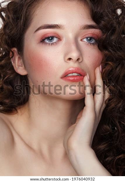 Beautiful Woman Face Curly Hair Nude Stock Photo 1976040932 Shutterstock