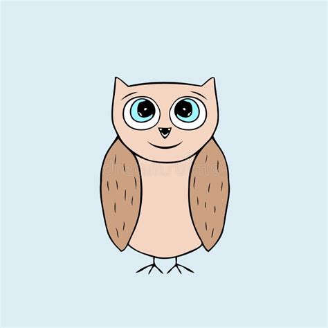 Vector Baby Owl Cartoon Illustration Stock Vector Illustration Of
