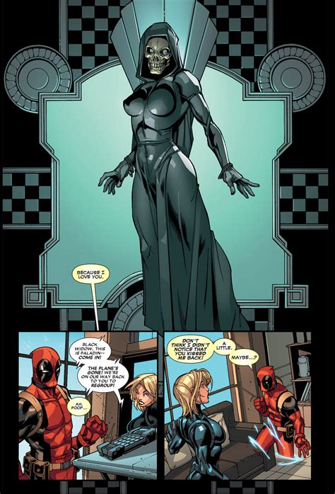 I don't things can ever be too far stretched so excuse me if it gets weird. Deadpool Kisses Black Widow - Comicnewbies