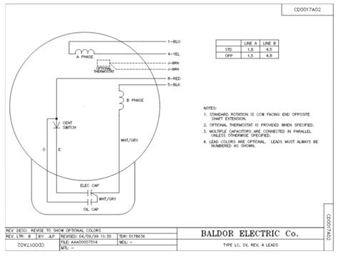 Baldor Motor Capacitor Wiring Diagram
