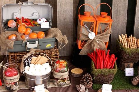 Camping themed table setting decorations. Backyard Camping Party {Guest Feature} - Celebrations at Home