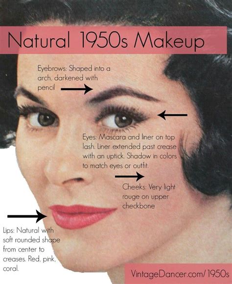 Natural 1950s Make Up Vintage Makeup Looks 1950s Makeup 1950s Hair