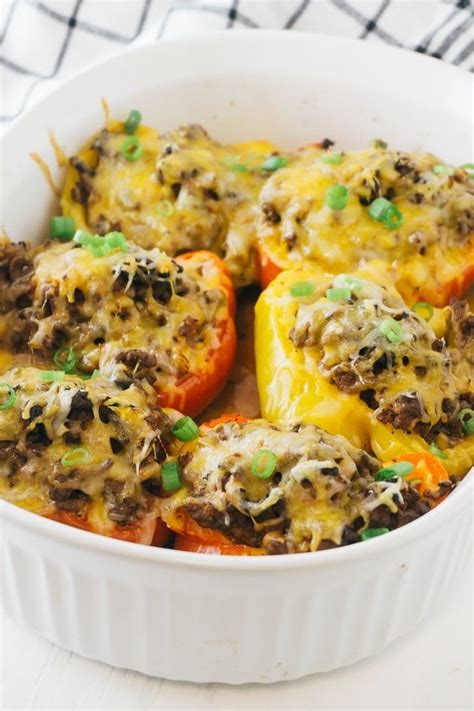 Keto on repeato on instagram: 23 Easy Keto Ground Beef Recipes - Green and Keto | Stuffed peppers, Keto stuffed peppers, Beef ...