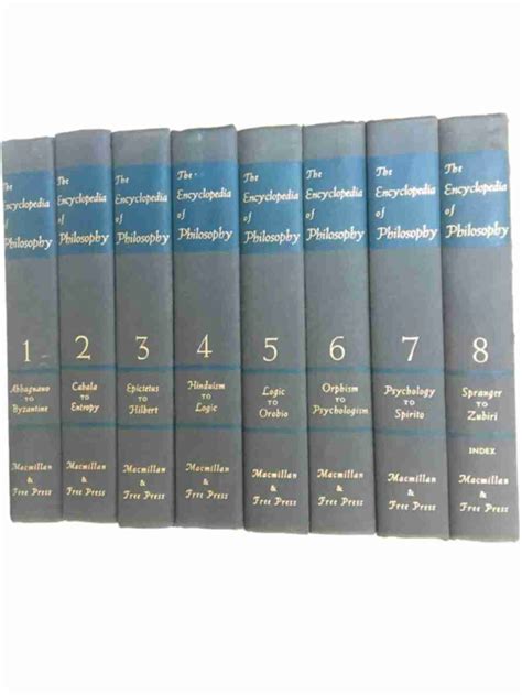 Buy The Encyclopedia Of Philosophy 8 Volume Set Book Rare Books Finder