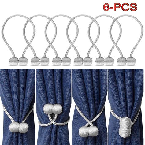 Magnetic Curtain Tiebacks Tsv 246 Pack Drape Tie Backs Decorative