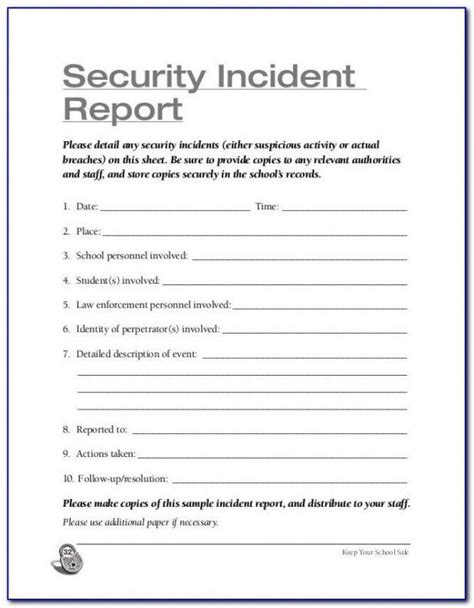 Professional Security Guard Incident Report Template Example In 2022